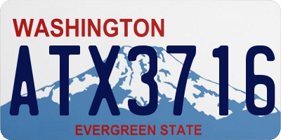 WA license plate ATX3716