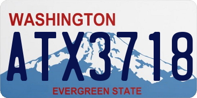 WA license plate ATX3718
