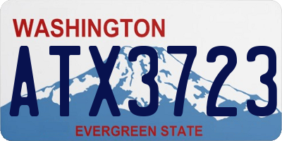 WA license plate ATX3723
