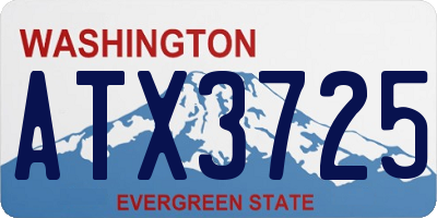 WA license plate ATX3725