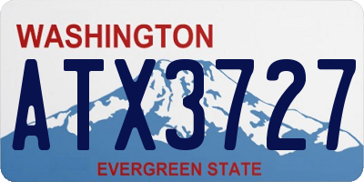 WA license plate ATX3727