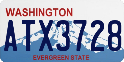 WA license plate ATX3728
