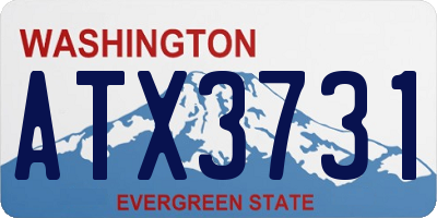 WA license plate ATX3731