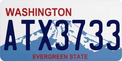 WA license plate ATX3733