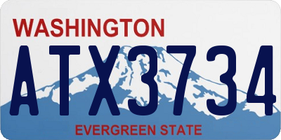 WA license plate ATX3734