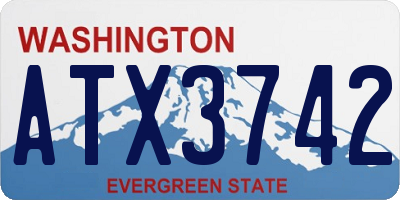 WA license plate ATX3742