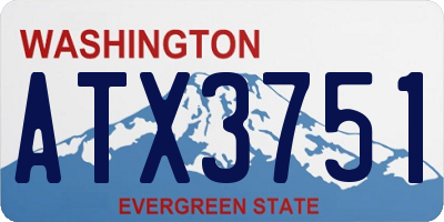 WA license plate ATX3751