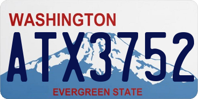 WA license plate ATX3752