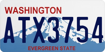 WA license plate ATX3754