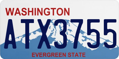 WA license plate ATX3755