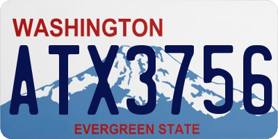 WA license plate ATX3756