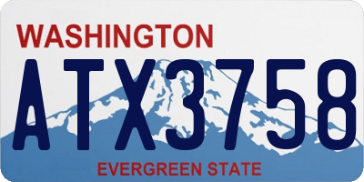 WA license plate ATX3758