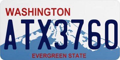 WA license plate ATX3760