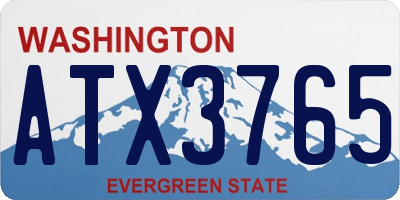WA license plate ATX3765