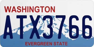 WA license plate ATX3766