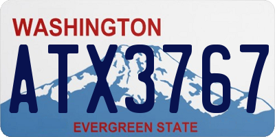 WA license plate ATX3767