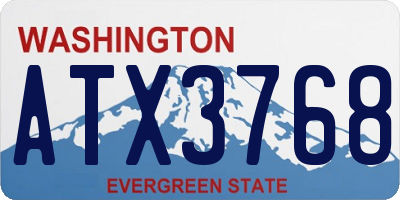 WA license plate ATX3768