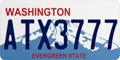 WA license plate ATX3777