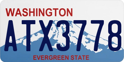 WA license plate ATX3778