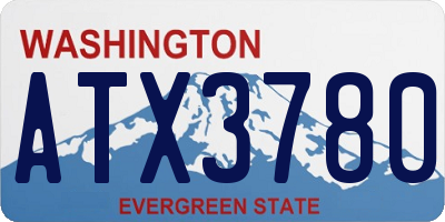 WA license plate ATX3780