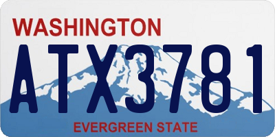 WA license plate ATX3781