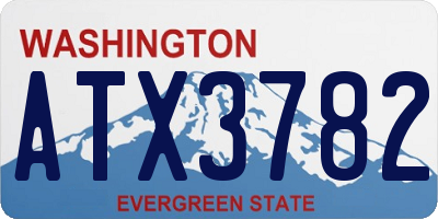WA license plate ATX3782