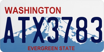 WA license plate ATX3783