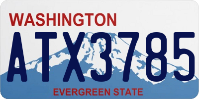 WA license plate ATX3785