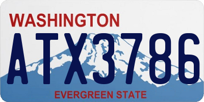 WA license plate ATX3786