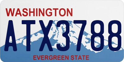 WA license plate ATX3788