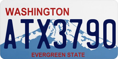 WA license plate ATX3790