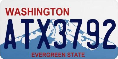 WA license plate ATX3792