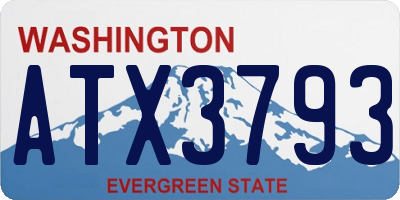 WA license plate ATX3793