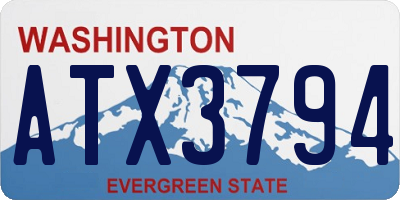 WA license plate ATX3794
