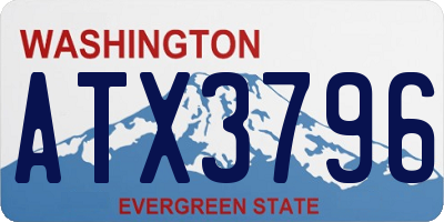 WA license plate ATX3796