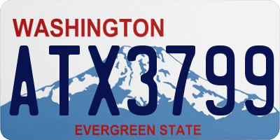 WA license plate ATX3799