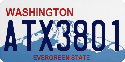 WA license plate ATX3801