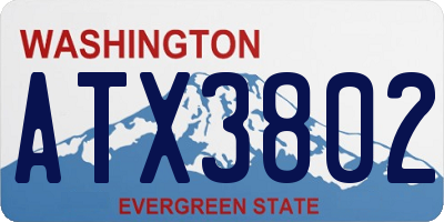 WA license plate ATX3802