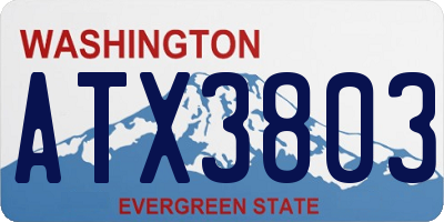 WA license plate ATX3803