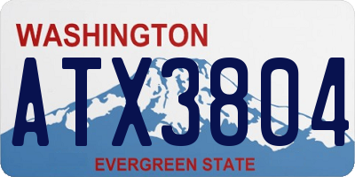 WA license plate ATX3804