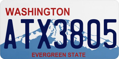 WA license plate ATX3805