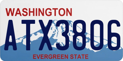 WA license plate ATX3806