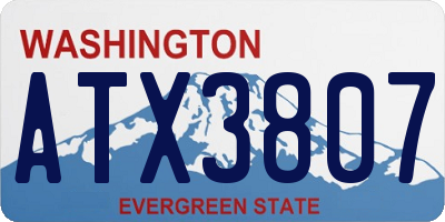 WA license plate ATX3807
