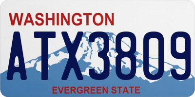 WA license plate ATX3809