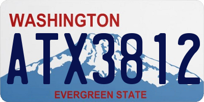 WA license plate ATX3812