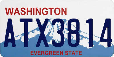 WA license plate ATX3814
