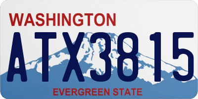 WA license plate ATX3815