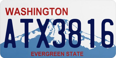 WA license plate ATX3816