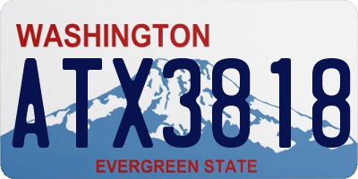 WA license plate ATX3818