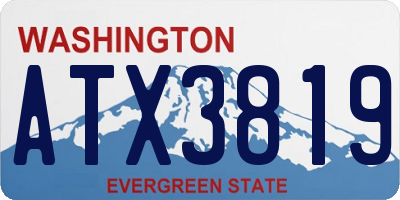 WA license plate ATX3819